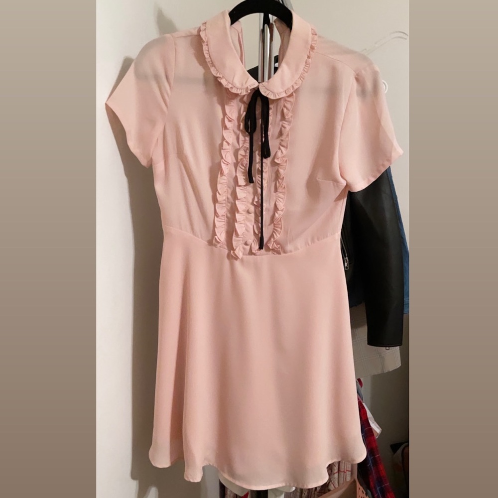 Forever 21 ruffle, bolero-tied collar dress
